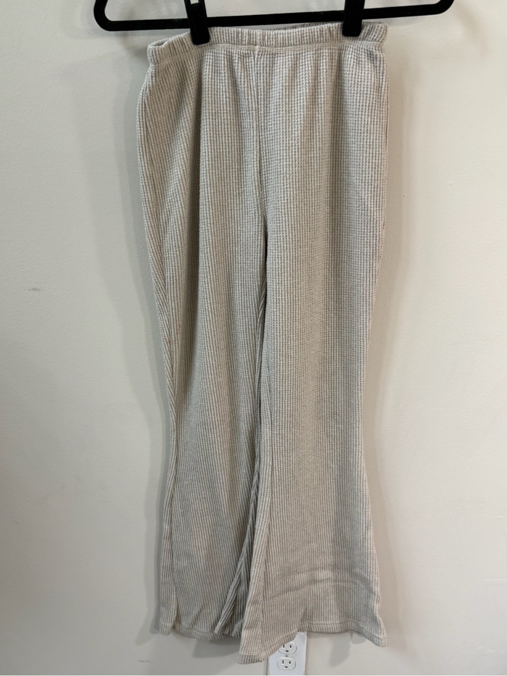 Better Together Ribbed Straight-Leg Pants in Light Beige Size Medium